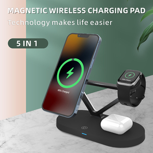 แท่นชาร์จไร้สายอเนกประสงค์ 5 in 1 ชาร์จเร็ว สำหรับโทรศัพท์ นาฬิกา หูฟัง - Product Image 2