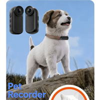 Traceur GPS en temps réel Petop pour chiens et chats, vidéo 4K 60fps Ultra HD, léger, en plastique, étanche IP67, avec cordon magnétique, autonomie de 2 jours