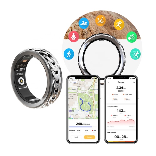 Waterproof Smart Ring Health Fitness Sleep Sport Step GPS tracker Heart Rate Monitoring Device Smartphone Smart Nfc Ring