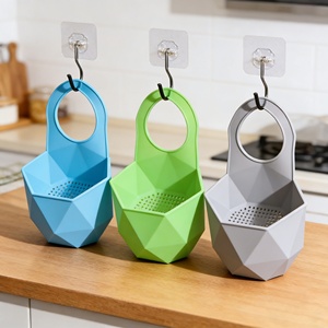 Panier de drainage portable en silicone de qualité alimentaire, réutilisable et compatible lave-vaisselle, avec crochets, support pour éponge et boîte de rangement pour cuisine - Product Image 4