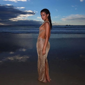 <span class=keywords><strong>Vestido</strong></span> Abierto por la <span class=keywords><strong>Espalda</strong></span> para Fiesta, Club Nocturno, Sin Mangas, Ajustado, <span class=keywords><strong>Midi</strong></span> - Product Image 3