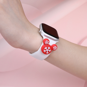 Correas de reloj de silicona personalizadas con decoración de muñeca 3D correa de reloj de pulsera de repuesto para <span class=keywords><strong>Apple</strong></span> <span class=keywords><strong>Watch</strong></span> Se 44mm 40mm brazalete de goma - Product Image 2