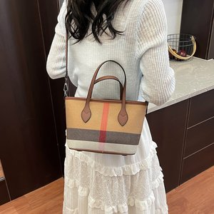 Sac fourre-tout élégant en PU texturé pour femme, édition été 2026, motif écossais minimaliste, personnalisation rapide - Product Image 2