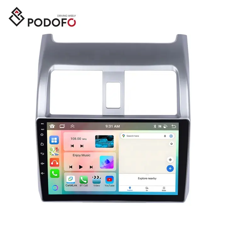 Podofo 9 Polegada 4 + 64G Android 13 Carro Estéreo Rádio Do Carro Carplay Android Auto para Honda Airwave 2005-2010 IPS DSP GPS RDS HIFI