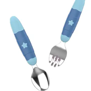 Set di posate per bambini in acciaio inossidabile personalizzato in fabbrica set di forchette e cucchiai per bambini