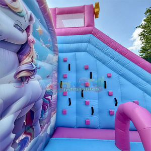 Kids outdoor party jumping bounce house commercial bouncy castle with slide giant inflatable unicorn <b>kingdom</b> playground - Product Image 6