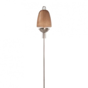 Lámpara de Pie Retro con Pantalla Metálica Beige, Diseño de Mediados de Siglo, Fuente de Luz LED, Base E26, Control con Interruptor - Product Image 1