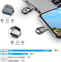 Unidad Flash Ultra Dual USB tipo C para iPhone 15 OTG USB 3,2 Pen Drive 32GB 64GB 128GB 256GB 512GB Metal U Disk