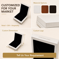 Boîte cadeau en bois blanc personnalisée en gros avec insert en velours noir, logo OEM, emballage polyvalent, étui en bois pour marque