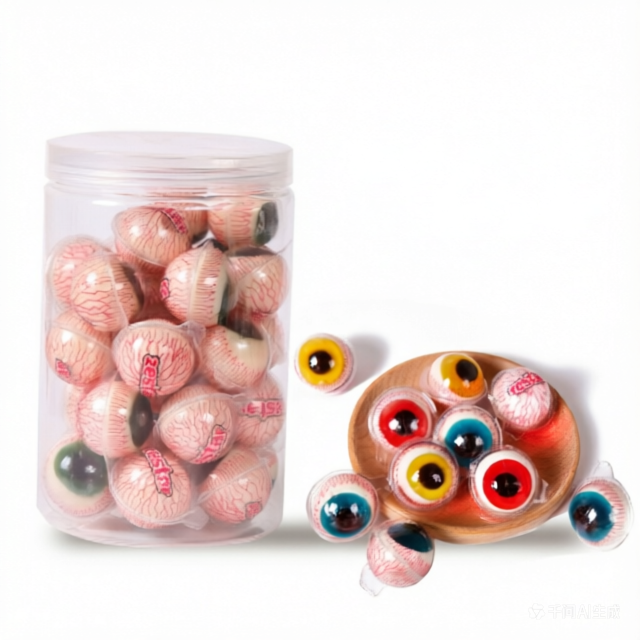 OEM Custom Confectionery Supplier Custom Eyes Gummy Candies Soft Sweet Bonbon Gummy Ball Candy Eye Shape Candy