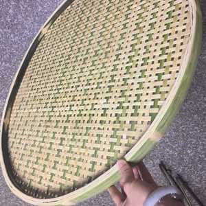 Plateau rond en bambou tissé avec trous pour tamiser et sécher le riz, usage domestique, origine Fujian - Product Image 1