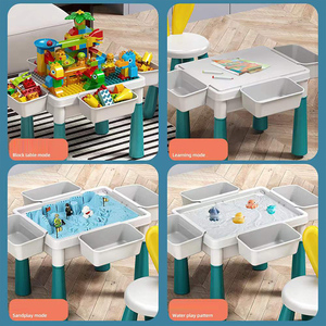 Juego de aprendizaje de plástico para niños, bloques de construcción, mesa con juego de Silla, nuevo diseño - Product Image 3