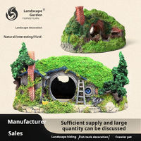 Aquarium moderne écologique en plastique, volume personnalisé, artisanat en résine, simulation de maison en paille, accessoires de décoration pour aquarium