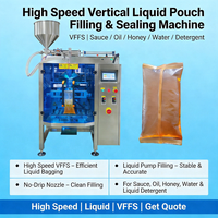 Machine d'emballage verticale haute vitesse VFFS pour le remplissage et la fermeture de sachets de liquides (sauces, huiles, miel, eau, détergents)