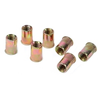 3/8-16 mur paku keling kepala Countersunk kecil ukuran Imperial baja karbon putih/biru // warna mur sisipan kepala mengurangi seng