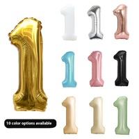 50 Pièces/Paquet Ballon Chiffre Géant Aluminium 32 Pouces Version US, Couleurs Variées Or, pour Anniversaire et Décoration de Fête Joyeuse