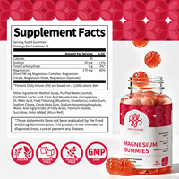Gummies de magnésium en marque blanche OEM, complexe 170 mg (citrate, glycinate, oxyde), 60 unités, complément pour adultes