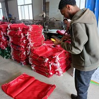 Fabrieksvoorraad 46*76cm Groothandelsprijs Kleur Groen Rood PP Tubulaire Circulaire Geweven Mesh Zak voor het verpakken van sinaasappels