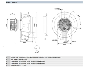 ebm-papst R3G500-PB33-01/F01 EC centrifugal fan backward curved industrial blower for HVAC ventilation system - Product Image 4