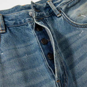 جينز مخصص بتصميم قديم مطلي بالحبر ومغسول بشكل فضفاض ومتهالك للرجال والنساء - Product Image 3