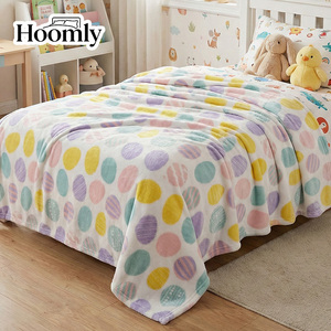 Hoomly Flanell-Fleece-Decke mit Osterei-Druck, 180 x 200 cm, modische, weiche, dicke Plüschdecke für Wohnzimmer, Sofa, Bett, Stuhl, Dekoration - Product Image 1