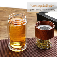 Tasses à thé en verre à double paroi de 280 ml (11 oz, 14 oz) au design oriental, résistantes à la chaleur, en verre borosilicate, avec infuseur et cordelette