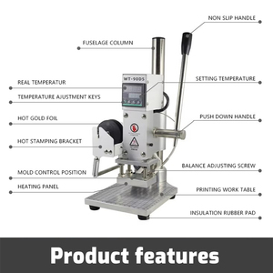 Máy ép nhiệ<span class=keywords><strong>t</strong></span> thủ công cho da, giấy, nhựa, gỗ, PVC, thẻ - Máy ép kim nóng - Product Image 3