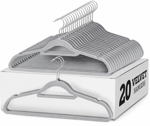 Cintres à vêtements, cintres en plastique floqués antidérapants, cintres en <span class=keywords><strong>velours</strong></span> non-marquants pour le rangement et l'organisation dans les magasins de vêtements - Product Image 5
