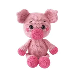 Amigurumi Piglet el yapımı dolması pembe domuz hayvan bebekler tığ peluş domuz çocuklar için güzel hediye