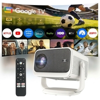 Projecteur intelligent Google TV à succès avec autofocus, 500 ANSI, lampe LED pour home cinéma, haut-parleurs intégrés, prise en charge 4K, portable et connecté à Internet