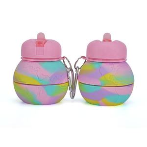 Bouteille d'eau en silicone avec logo couleur personnalisé, réutilisable, pliable, pour le sport et les voyages - Product Image 3