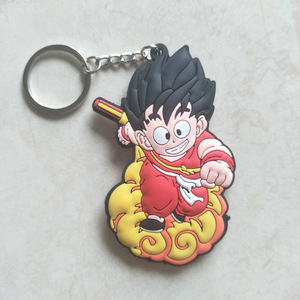 Porte-clés Double face en caoutchouc PVC, 40 modèles populaires Anime <span class=keywords><strong>DBZ</strong></span> Goten Vegeta Saiyan porte-clés - Product Image 4