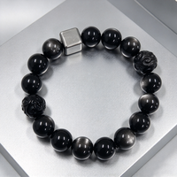 Bracelets perlés originaux faits à la main, tendance, en obsidienne 7A, bracelets DIY en pierres naturelles pour cadeau, bijoux à porter au quotidien
