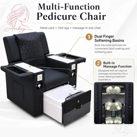 Fauteuil de pédicure électrique de luxe pour salon de manucure, avec massage du dos, spa pour les pieds et plateau de manucure pliable
