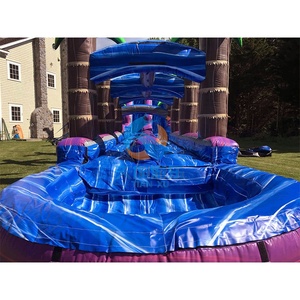 Nhiệt đới Tím sét kép Lane trượt nước 30ft nhanh chóng nghiền nát Plunge tùy chỉnh kích thước PVC trong nhà/ngoài trời quái vật Hồ bơi bơm hơi - Product Image 3