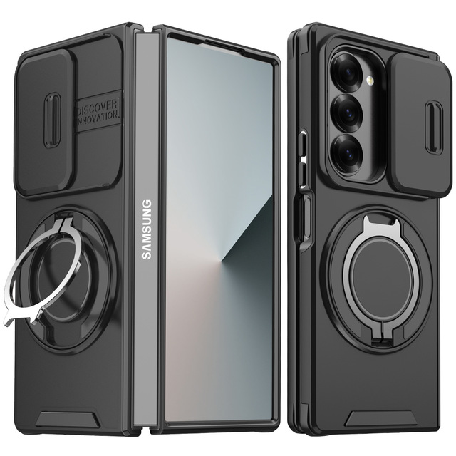 Phone Case Shockproof Cover Folding Phone Case for Samsung Galaxy Z Fold Flip 6 Phone Cases with Ring Holder Lens Protection