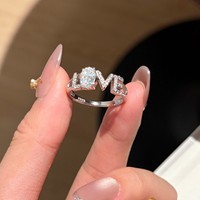 Bague en argent sterling 925 de luxe avec moissanite 50 points/5 mm, poids total 2,3 g, or blanc, classique pour mariage