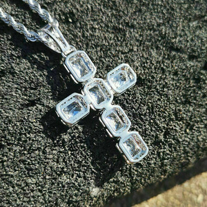 Collana con Ciondolo Quadrato in Zircone Unisex, Stile Street, Catena Lunga per Maglione, Gioielli alla Moda - Product Image 3