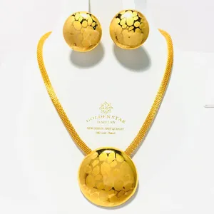 Golden Star Jewelry Best Quality Own Design Yellow Gold Dubai Women Jewelry Set