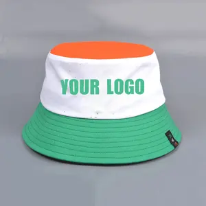 Оптовая продажа, дизайн, индивидуальная вышивка с логотипом Sombrero De Cubo, широкополая уличная Рыбацкая пустая шапочка, двусторонняя шляпа-ведро