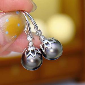 22593 Plateau vide pour boucles d'oreilles en argent S925, pour perles DIY de 10-13mm, accessoires de mode, bijoux en argent, crochets d'oreille - Product Image 1