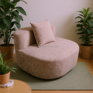 Chenille <b>Upholstered</b> Moon Shaped Sofa Accent <b>Chair</b> - Product Image 4