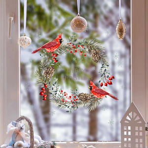 Anillos Navideños, Adhesivos para Ventanas con Diseño de Copos de Nieve, Adhesivos para Ventanas, Decoración de Árboles de Navidad, Adhesivos para Puertas, Adhesivos Estáticos de Doble Cara - Product Image 3