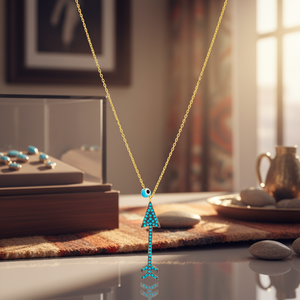 Turquesa flecha diseño Unisex encanto colgante turco venta al por mayor hecho a mano 925 joyería de plata esterlina - Product Image 3