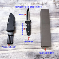 Couteau de chasse pointu de survie en plein air Portable couteau à lame fixe tactique à lame droite avec gaine en Nylon