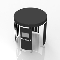 3 paneles coloridos luz 360 ° fotomatón recinto telón de fondo con techo para publicidad
