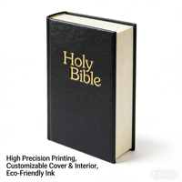 Impression Professionnelle Personnalisée de Bibles Chrétiennes Version King James avec Fermeture Éclair