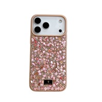 Coque de téléphone en cristal pour iPhone 17 avec diamants colorés luxueux pour iPhone 17 Pro Max, ornée de diamants étincelants et en caoutchouc souple