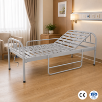 Lit médical manuel à manivelle unique, monofonctionnel, facile à utiliser pour les soins en milieu hospitalier et la réadaptation des personnes âgées à domicile