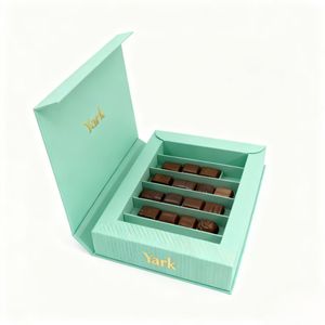 Boîte cadeau magnétique en carton rigide en papier chocolat avec logo personnalisé d'usine pour l'emballage des truffes - Product Image 6